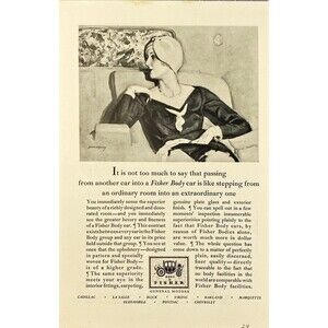 Body by Fisher "Like stepping from ordinary to extraordinary" Vtg Print Ad 1929